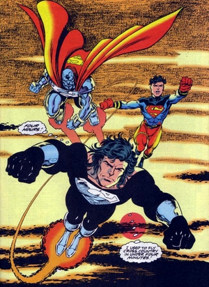 Steel, Superboy et leur modèle Superman